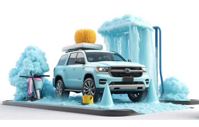 Modern Car Washing Center 3d Design Model Illustration image